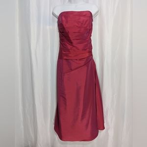 B2 Strapless Formal/Prom Dress, Metallic Wine, Size 14